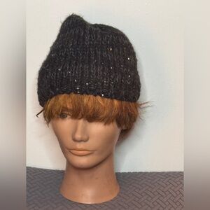 Old Navy Black with Silver Sparklers Knit Beanie
